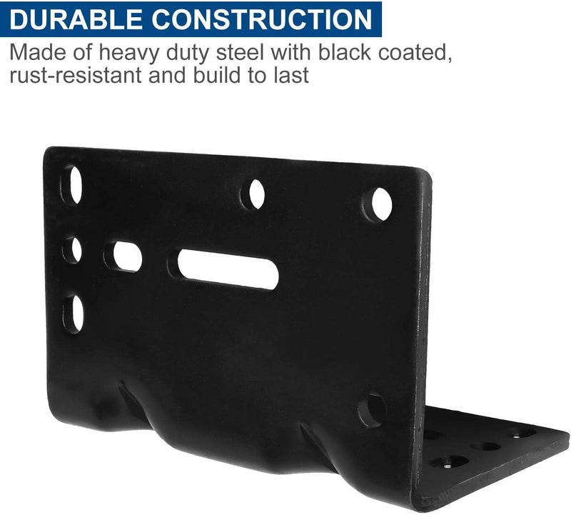 AKOLAFE Universal Winch Mount Bracket, Heavy Duty Right Angle Mounting Winch Bracket, 3/16 Inch Thick Solid Steel Hand Winch Bracket Winch Mounting Plate for Trailers, ATV, Trucks & Vehicle - Image 4
